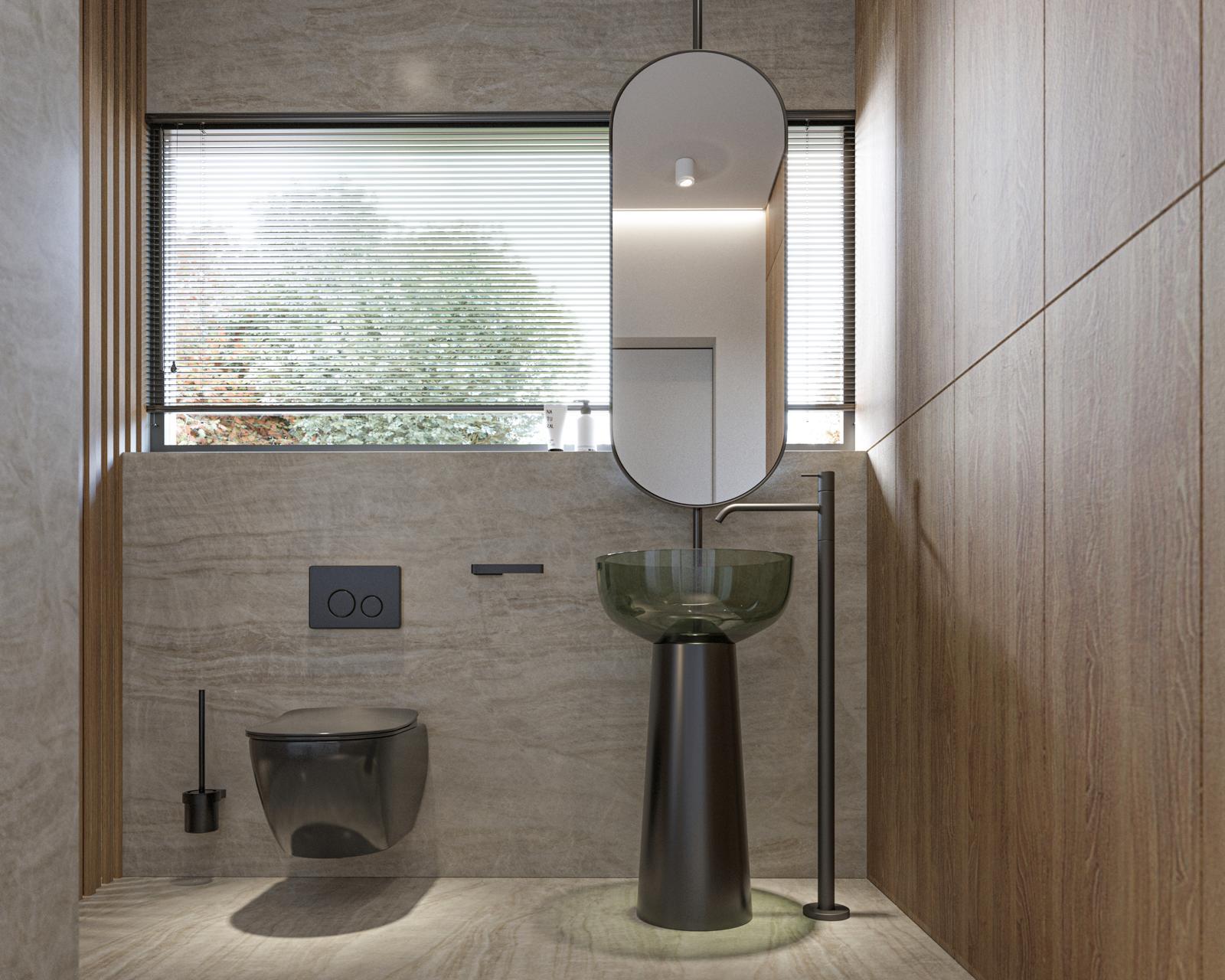 Bathroom with freestanding tub