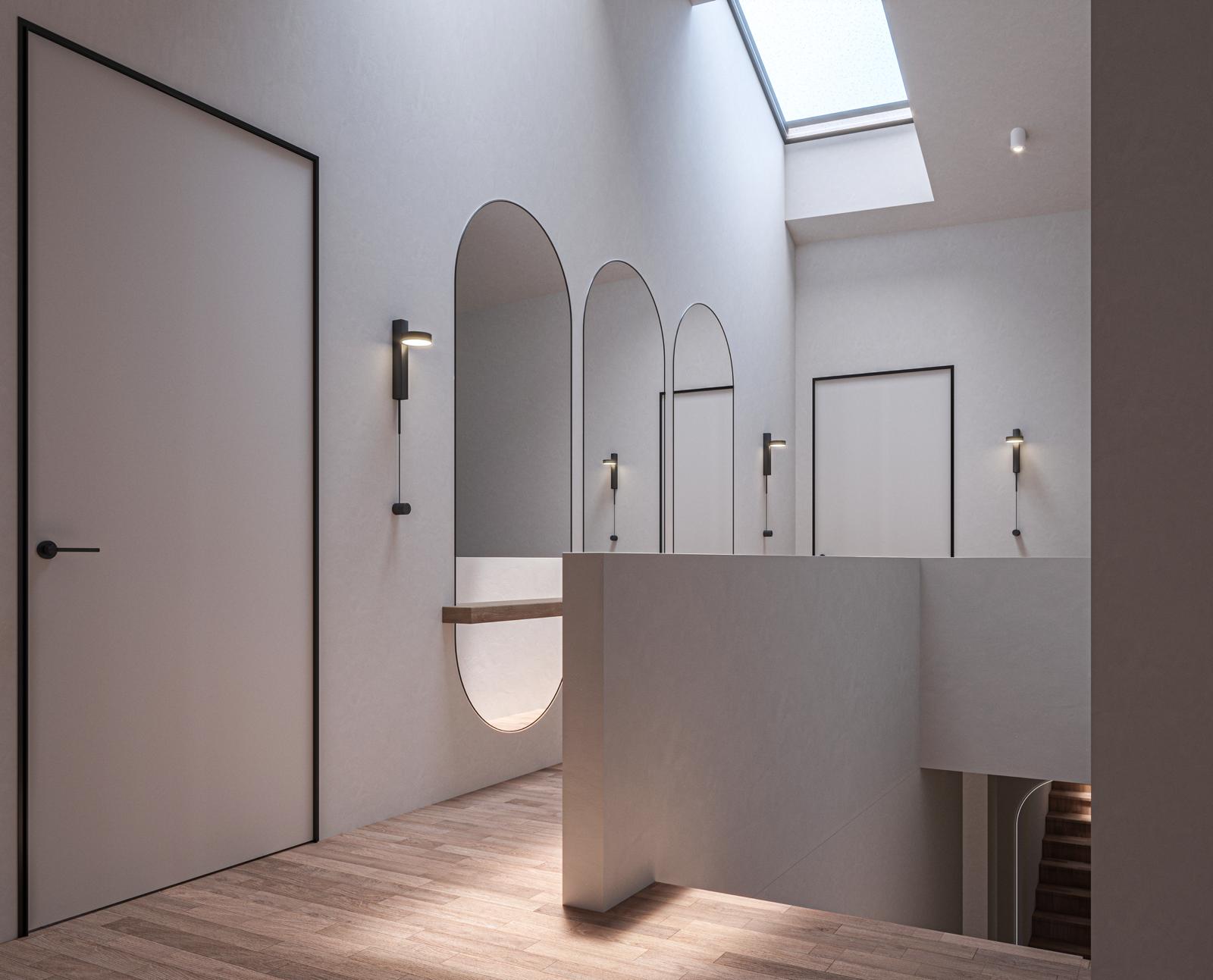 Upper hallway render